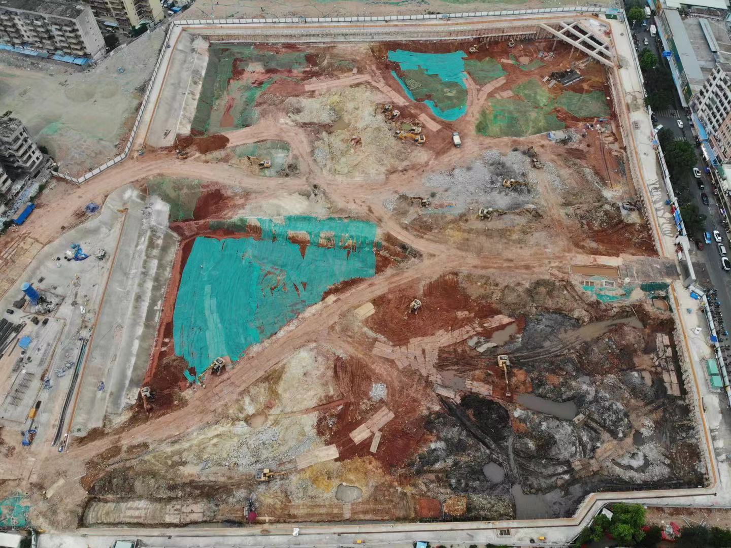 湖贝A1A2地块基坑支护工程施工现场